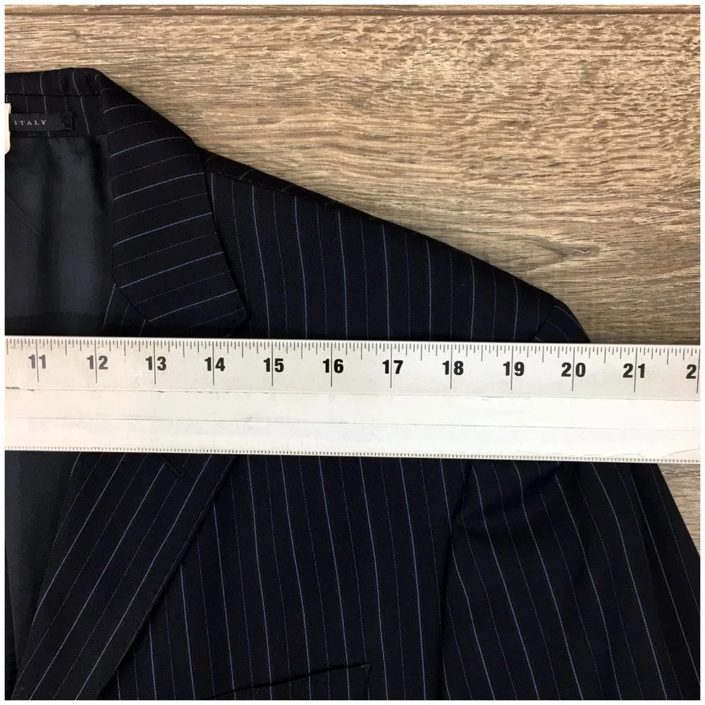 Lubiam 1911 Mens Two Piece‎ Suit Size 42L Jacket Blazer Pants Wool Casual Blue